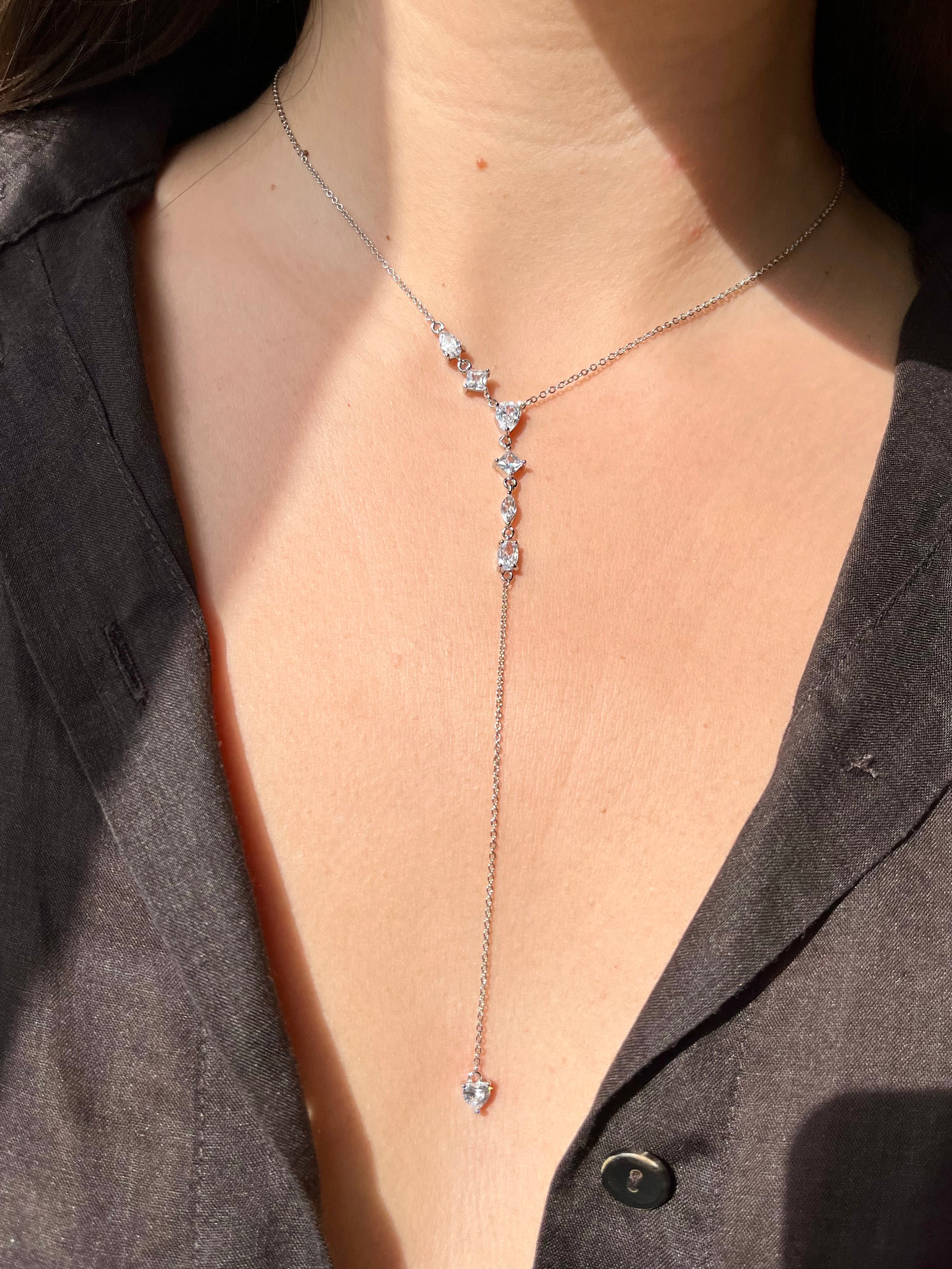 Silver Charms Y Necklace