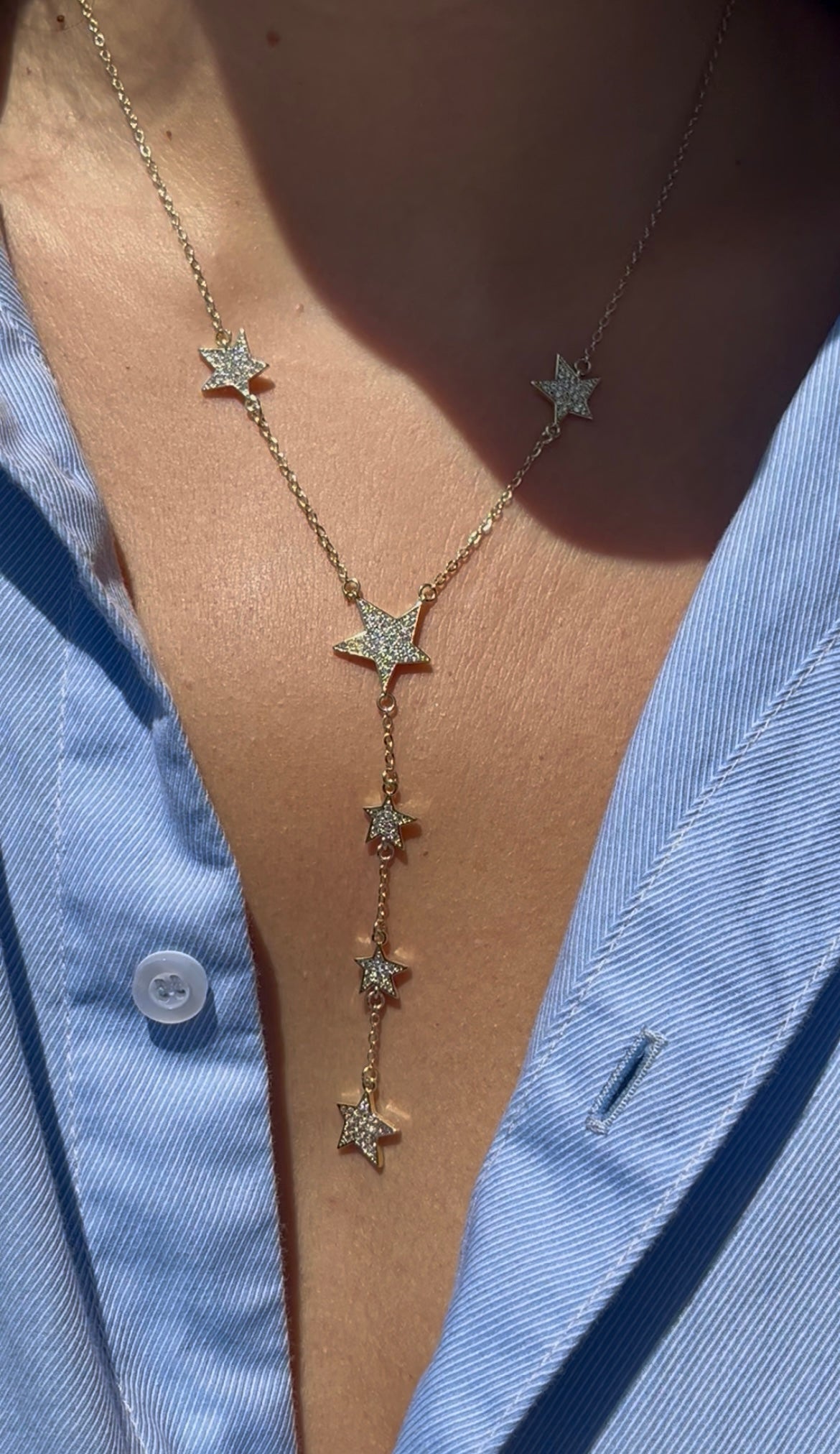 Multi Stars Y Necklace