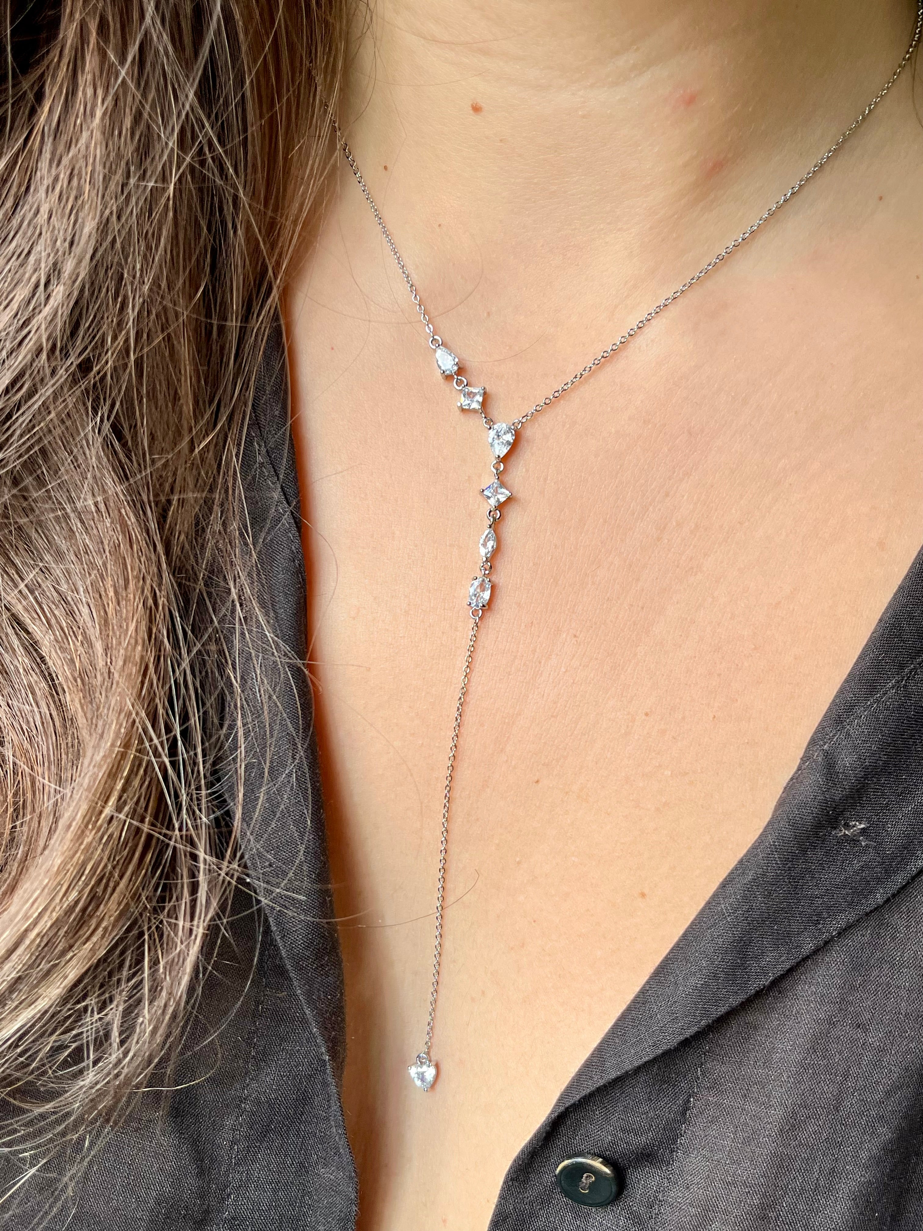 Silver Charms Y Necklace