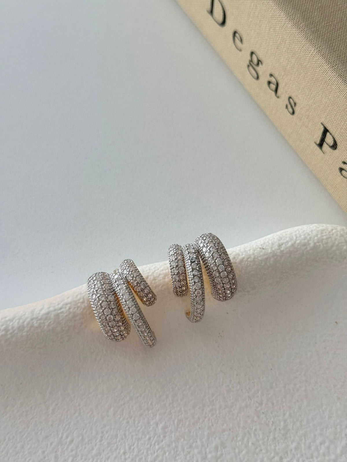 Triple Studded Earrings