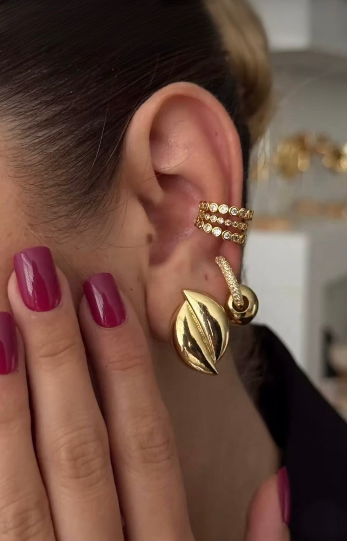 Triple Stud Ear Cuff