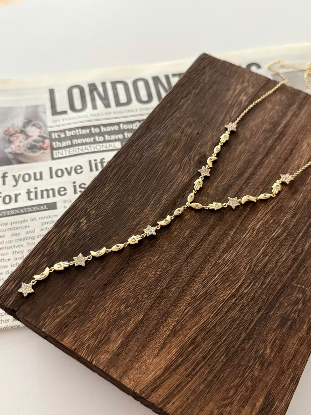 Mixed Y DropDown Necklace