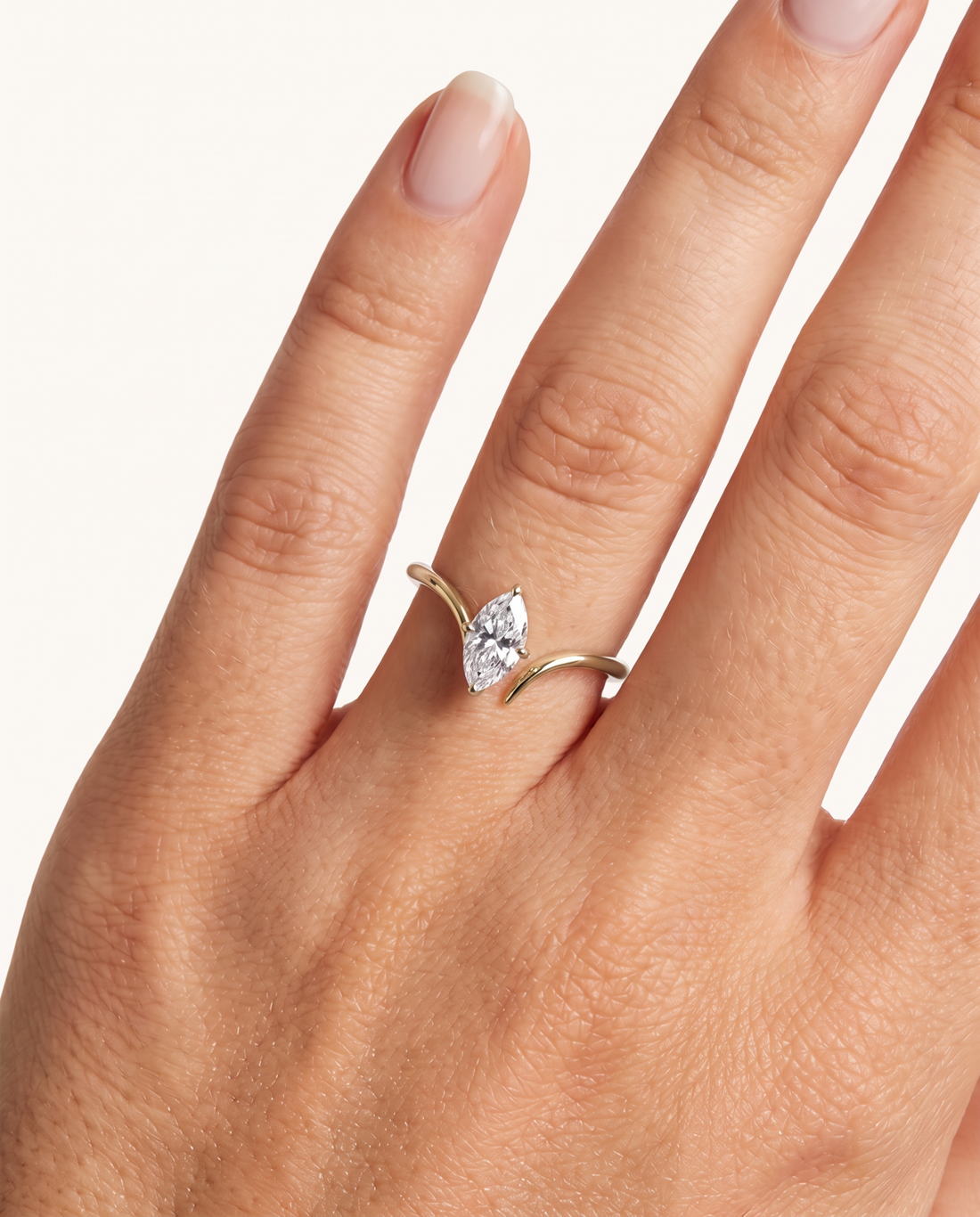 Colette Ring in gold worn on hand