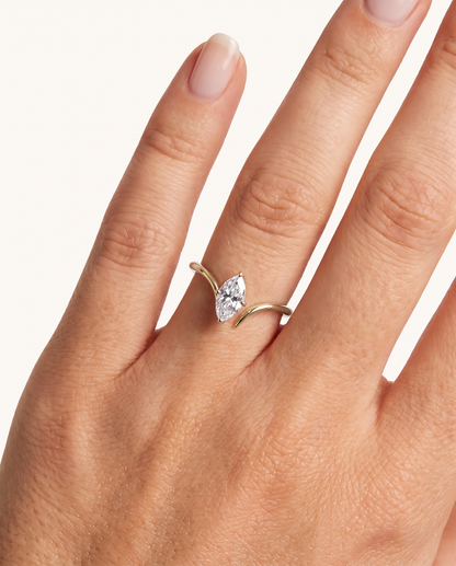 Colette Ring in gold worn on hand