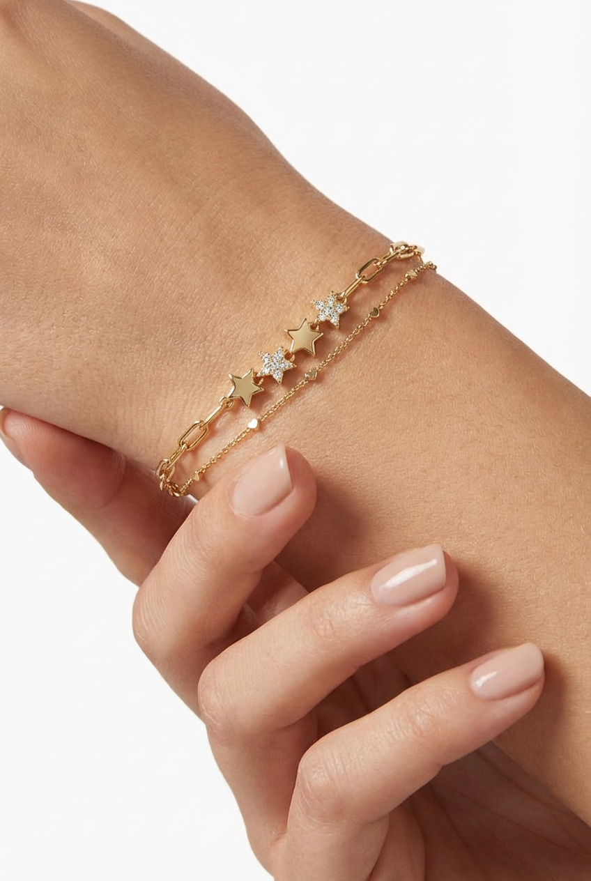 Triple Star Double Bracelet