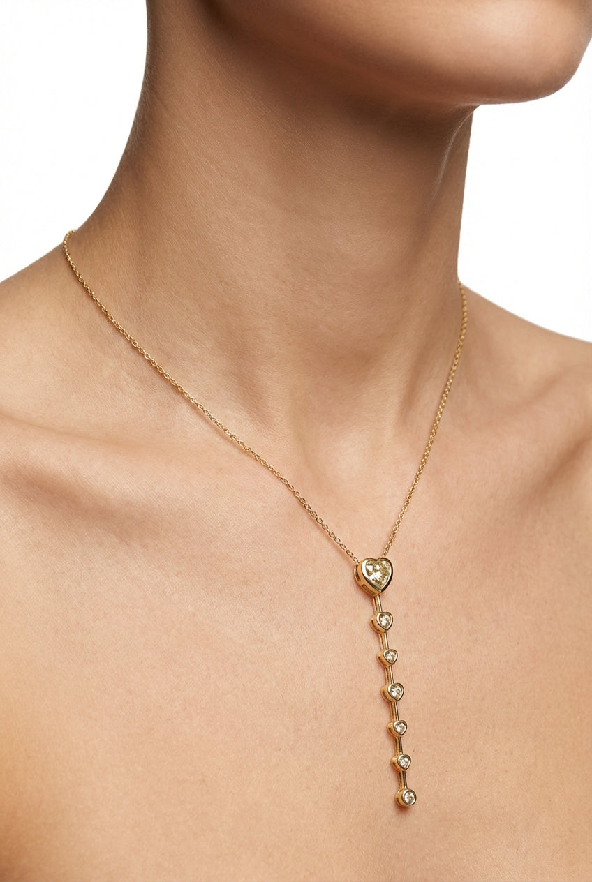 Drop Down Heart Necklace