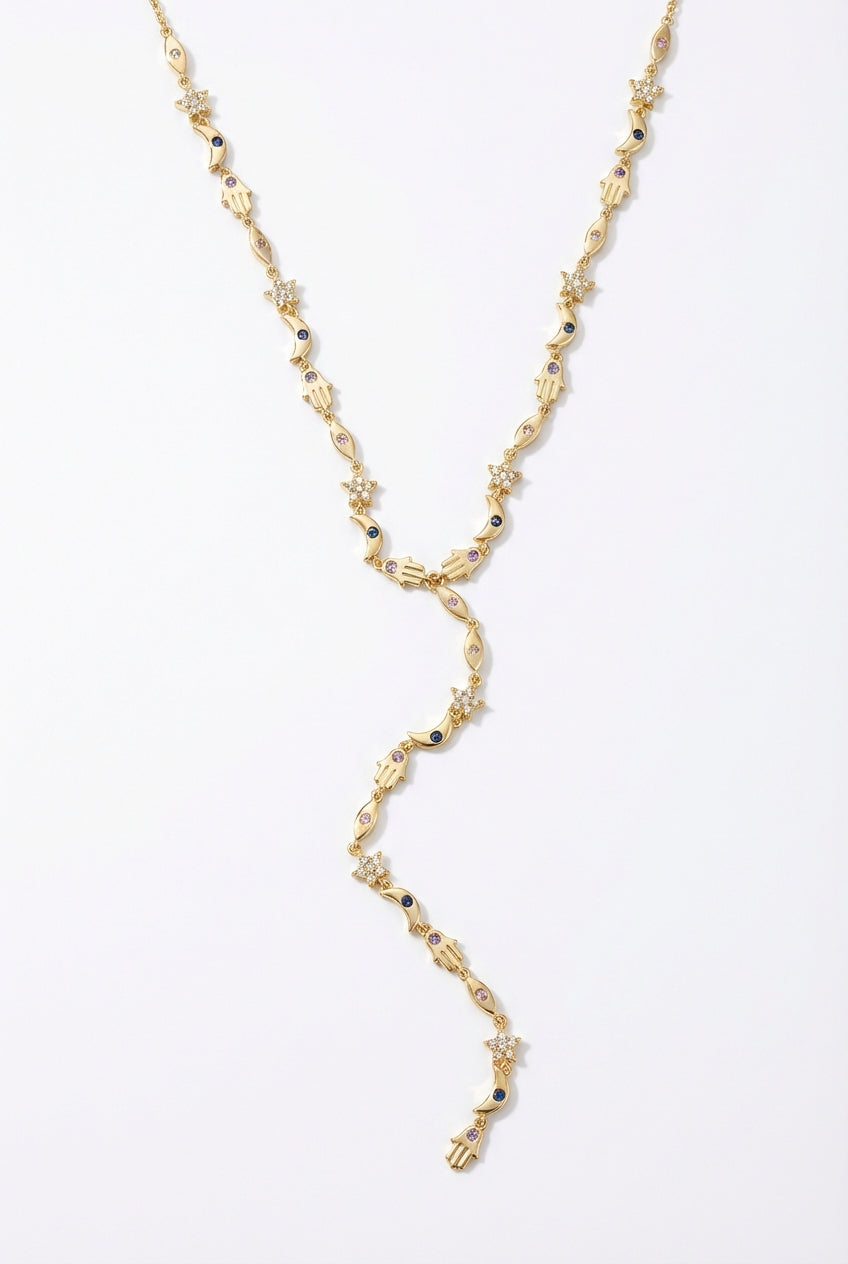 Mixed Y DropDown Necklace