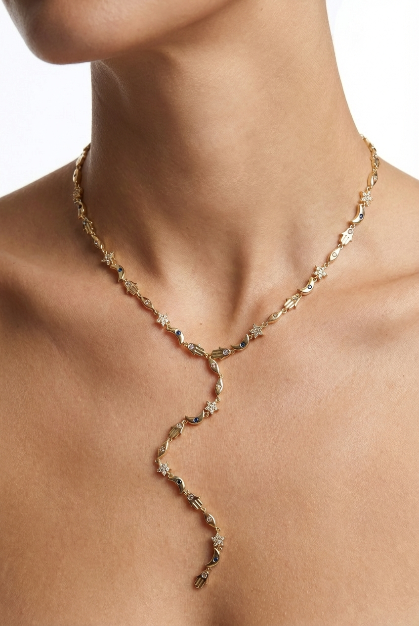 Mixed Y DropDown Necklace