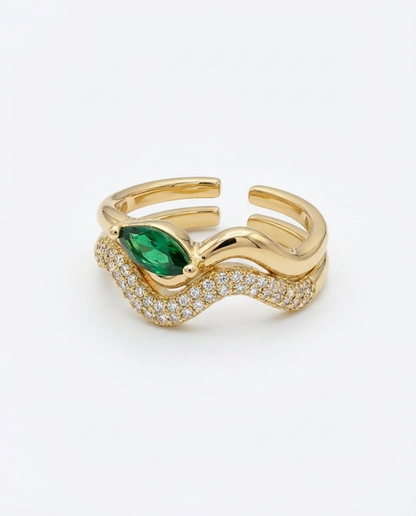 Double Emerald Ring