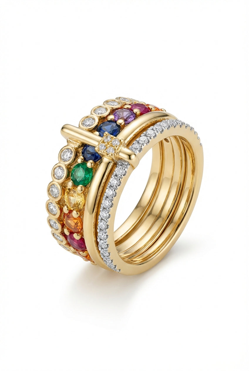 Stacked Colorful Ring