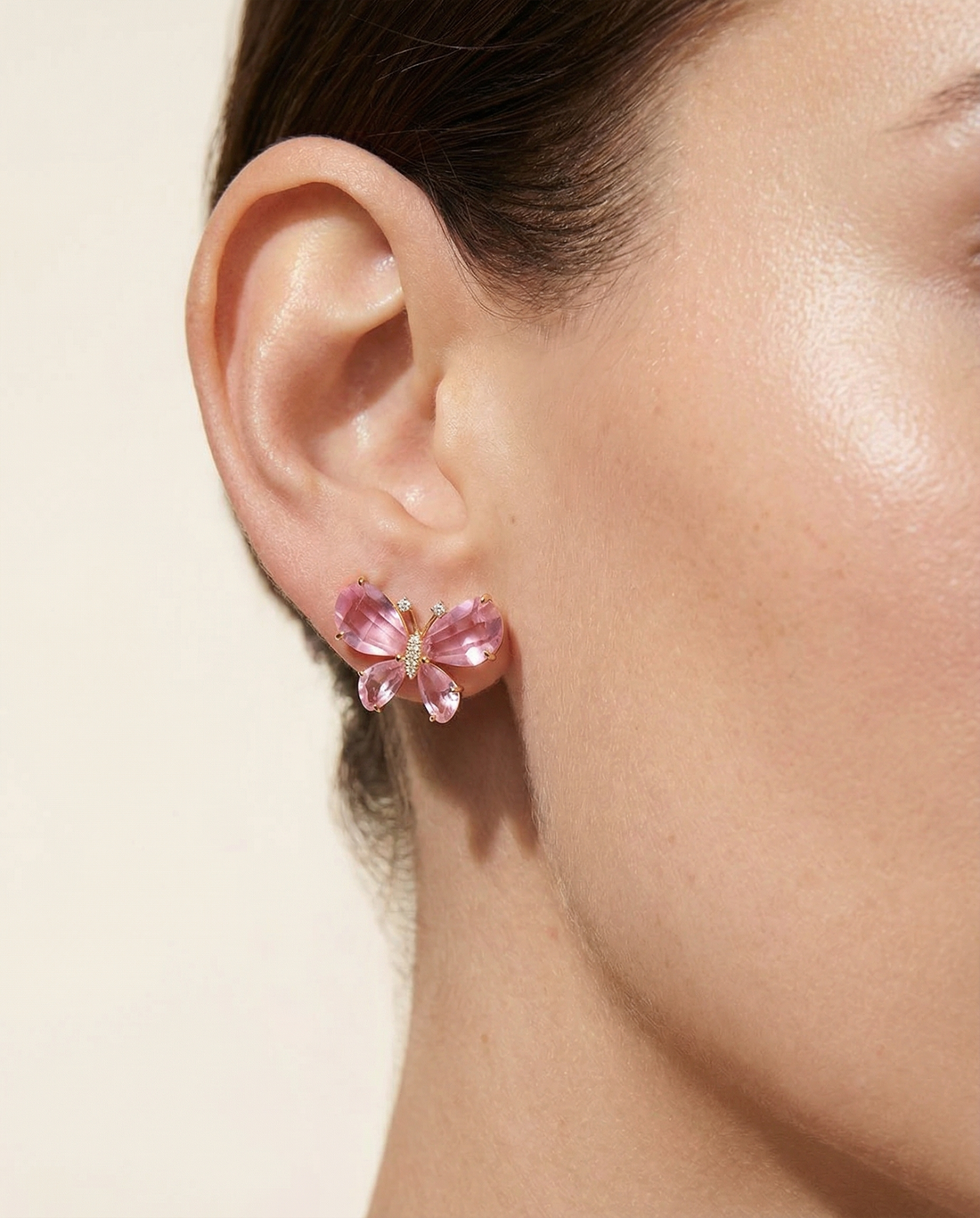 Light Pink Butterfly Earrings